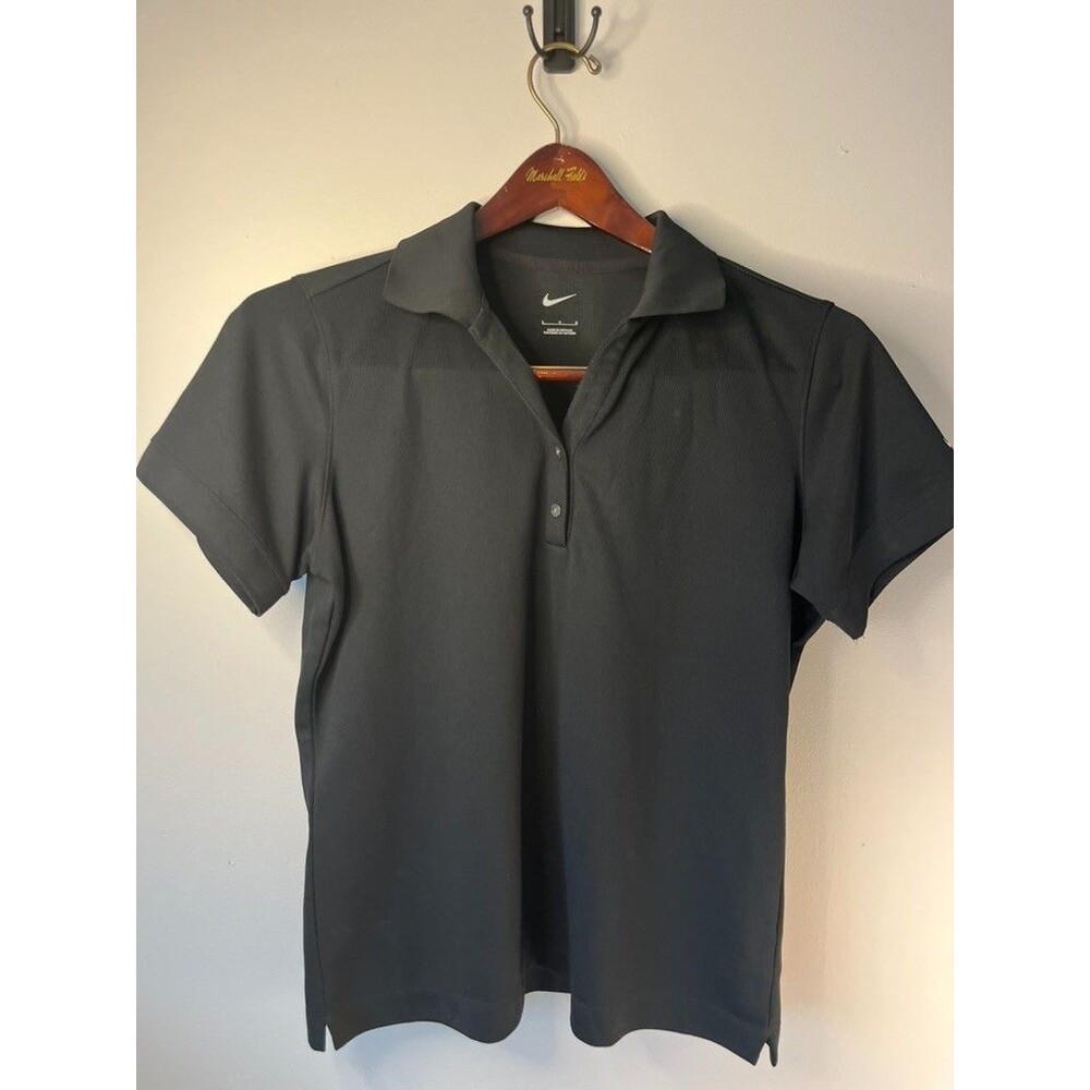 Nike Women’s Dri‑Fit Golf Polo Black Size Large Athletic Performance Shirt